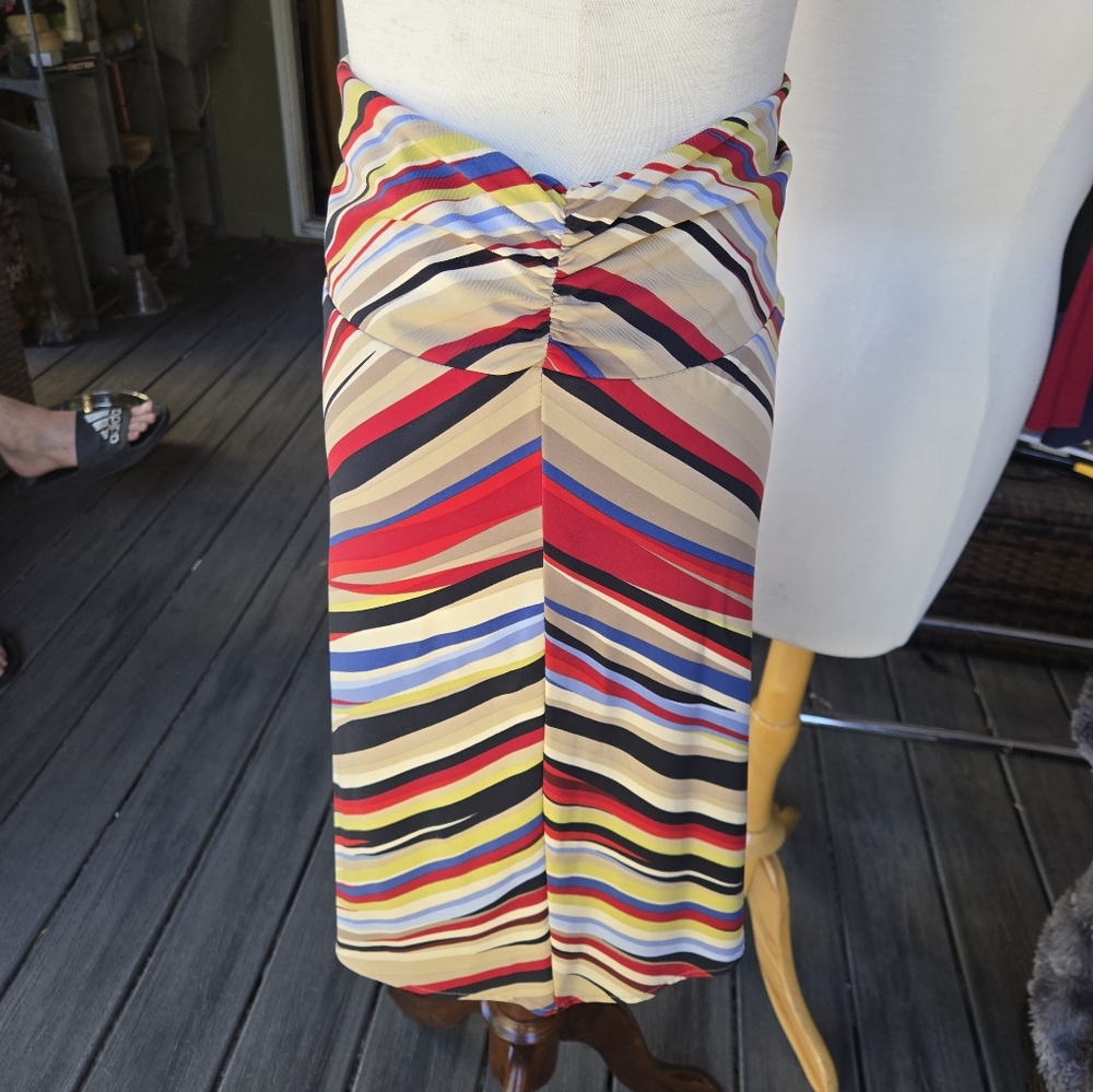 Bcbgmaxazria Multicolor Diagonal Stripe Midi Skir… - image 3